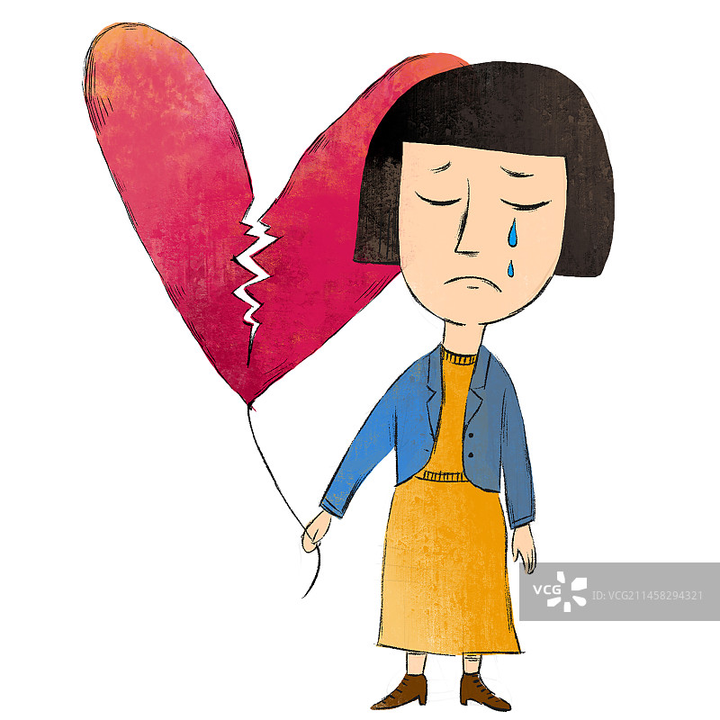 悲痛，女孩，哭泣，情感，破碎的图片素材