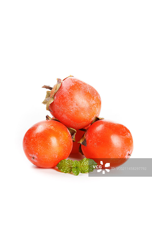 白底上的珍珠蜜柿图片素材