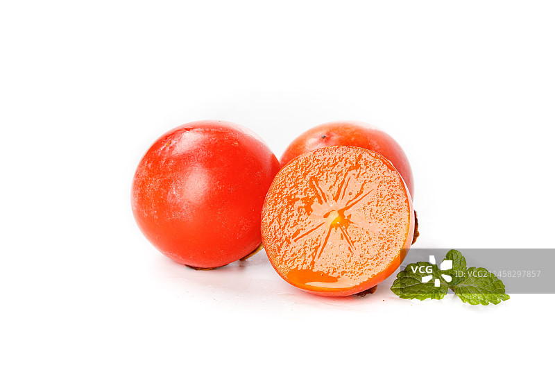 白底上的珍珠蜜柿图片素材