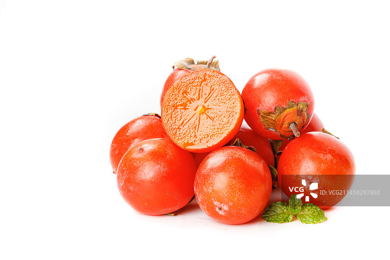 白底上的珍珠蜜柿图片素材