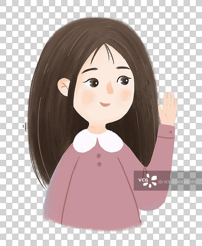 情侣女生头像插画元素图片素材