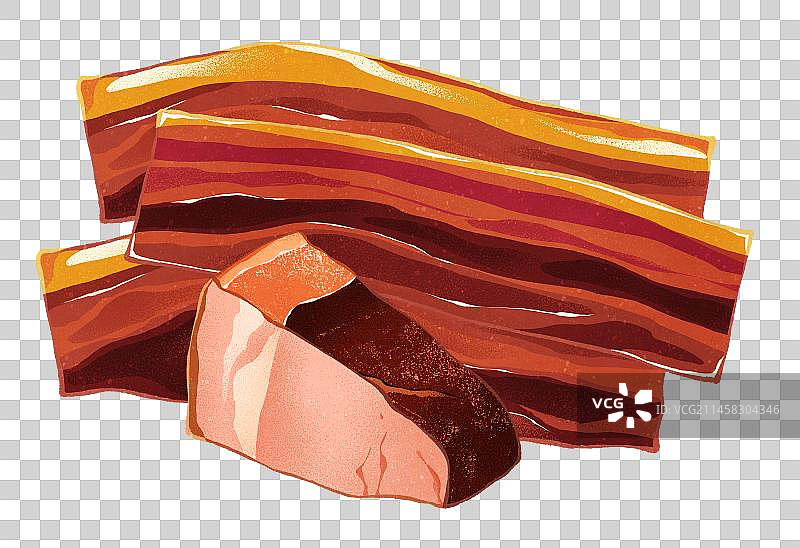 二十四节气美食小雪腊肉腊味元素图片素材