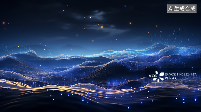 【AI数字艺术】流体科技概念插画图片素材