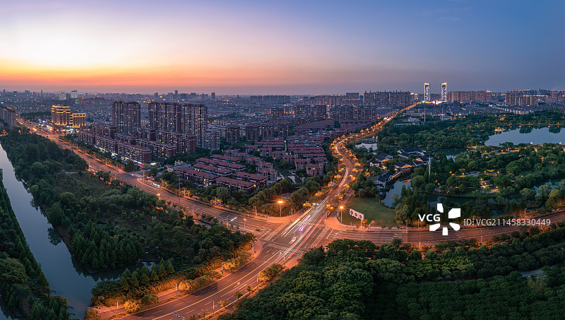 江苏张家港城市天际线图片素材