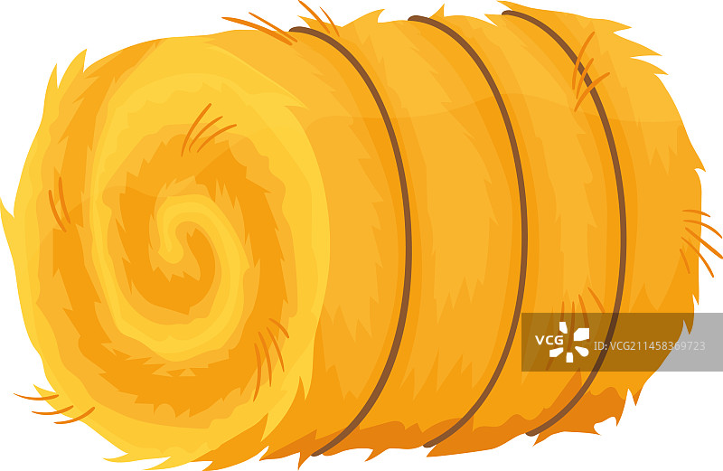 金色麦秸捆卡通图标图片素材