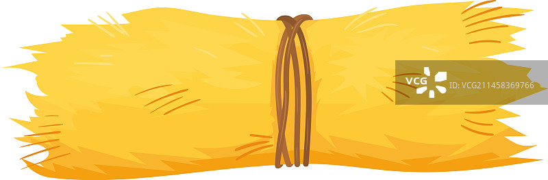 卡通草捆图标农场丰收符号图片素材