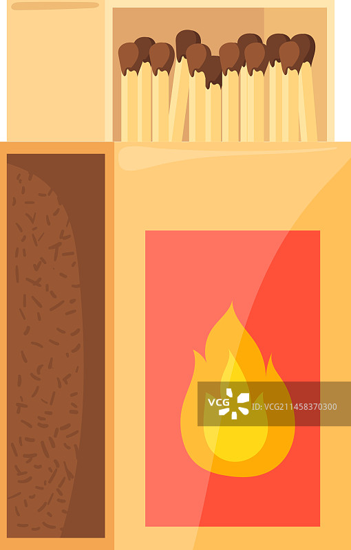 打开的火柴盒卡通图标木质纸盒图片素材