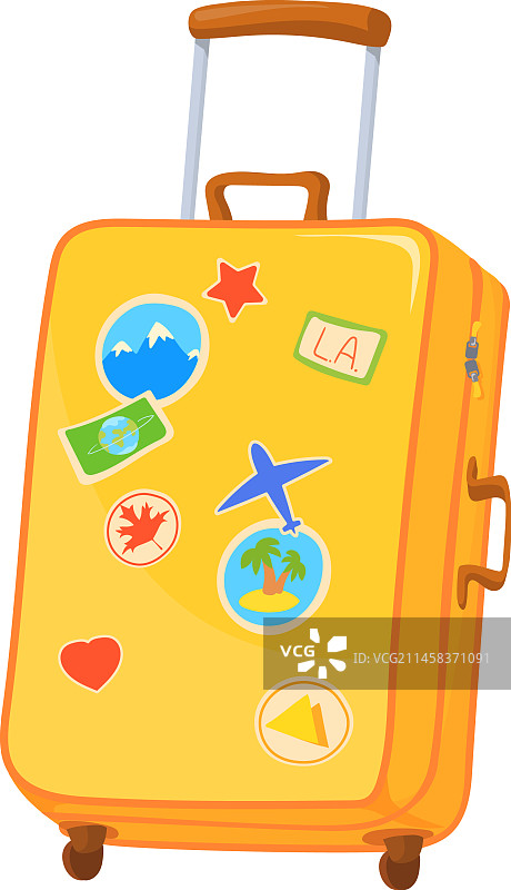 卡通旅行行李箱图标图片素材