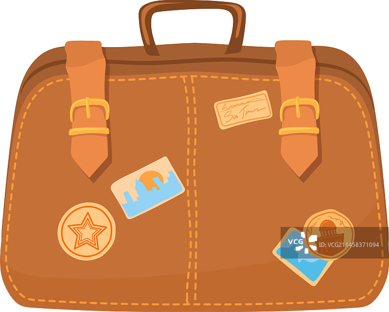 带有机场标签的旅行包卡通图片素材