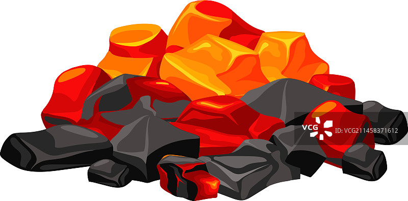 卡通热炭燃烧图标图片素材