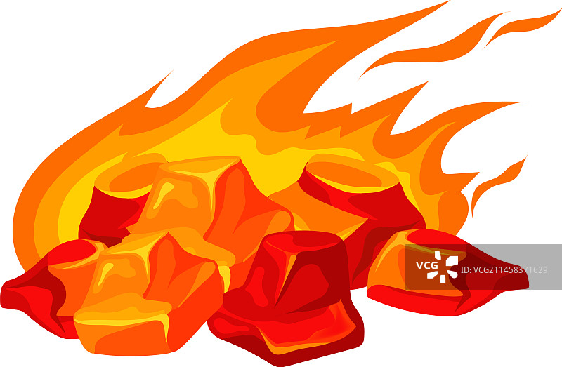 卡通风中燃烧的篝火图片素材