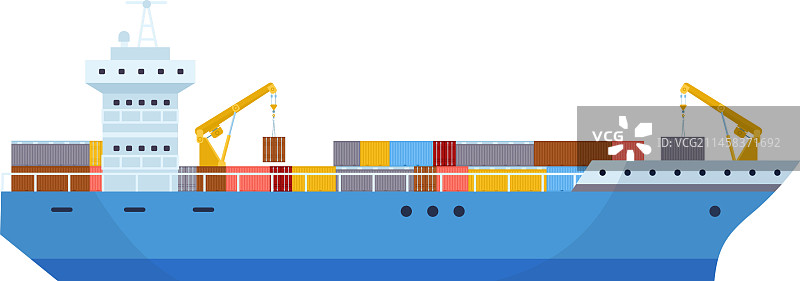 货船海运集装箱运输图标图片素材