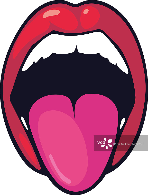 波普艺术吐舌嘴巴图片素材