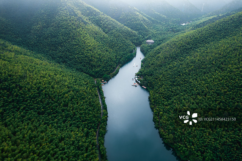 江苏溧阳南山竹海航拍图片素材