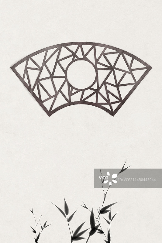 竹窗复古中式插画图片素材