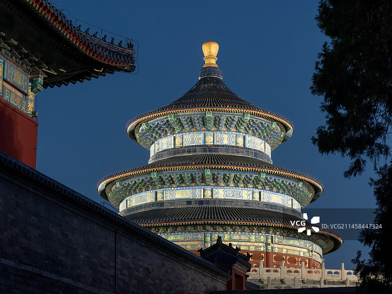 天坛祈年殿夜景图片素材