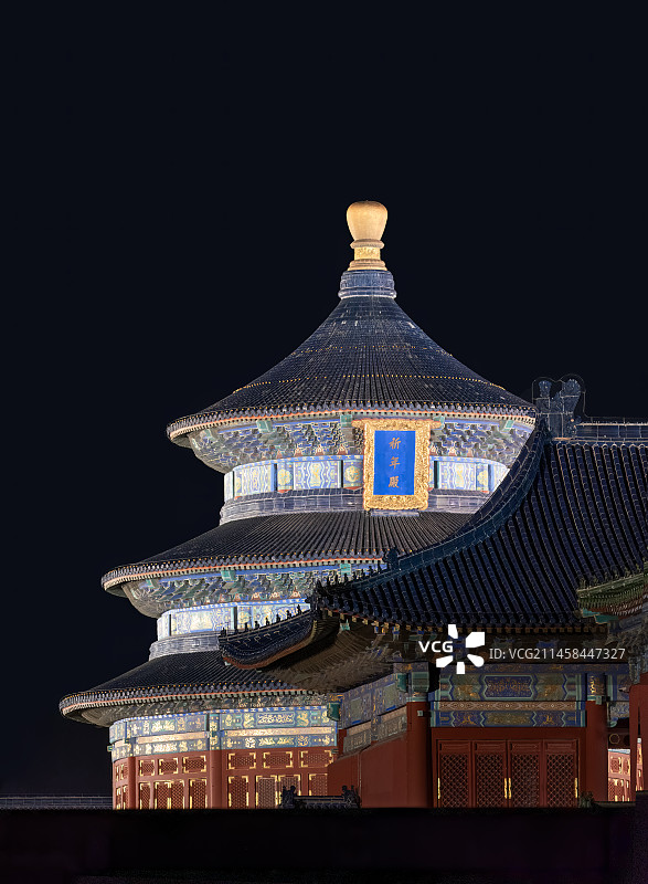 天坛祈年殿夜景图片素材