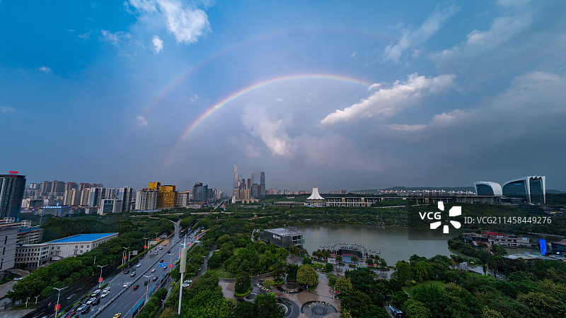 南宁市东盟商务区彩虹图片素材