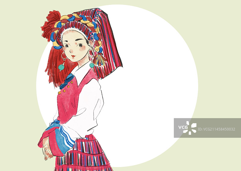 五十六民族插画-怒族图片素材