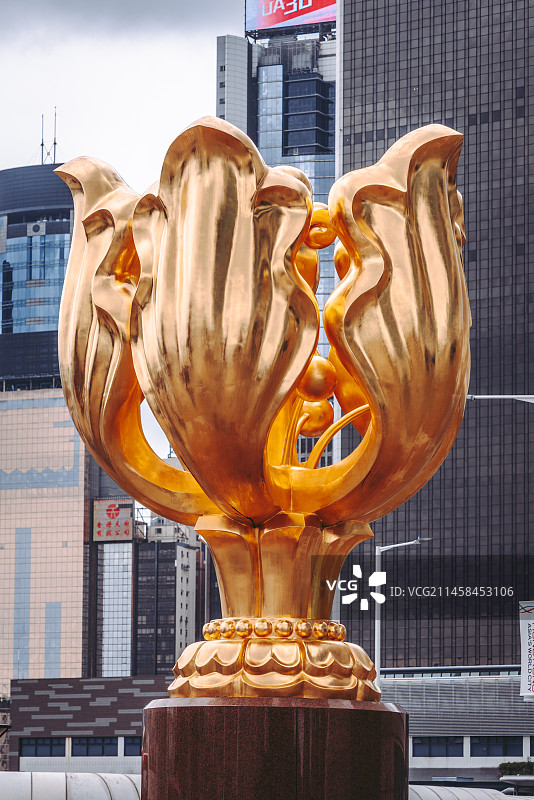 中国香港金紫荆广场雕塑图片素材