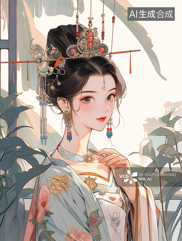 【AI数字艺术】古装美人国风国潮图片素材