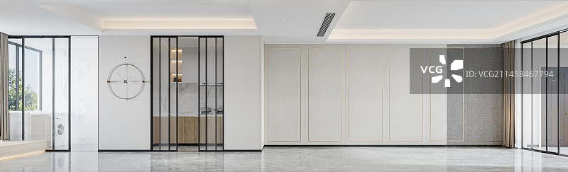 现代风格客餐厅空场景电视背景墙图片素材