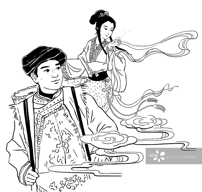 少族民族 人物 故事插图图片素材