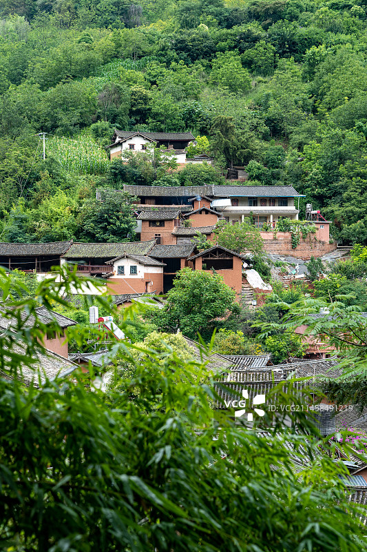云南大理云龙县诺邓古村风景全貌图片素材