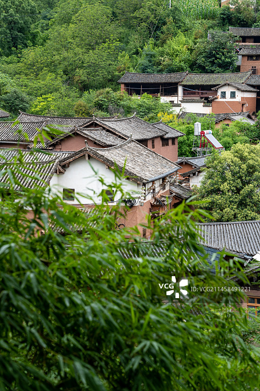 云南大理云龙县诺邓古村风景全貌图片素材