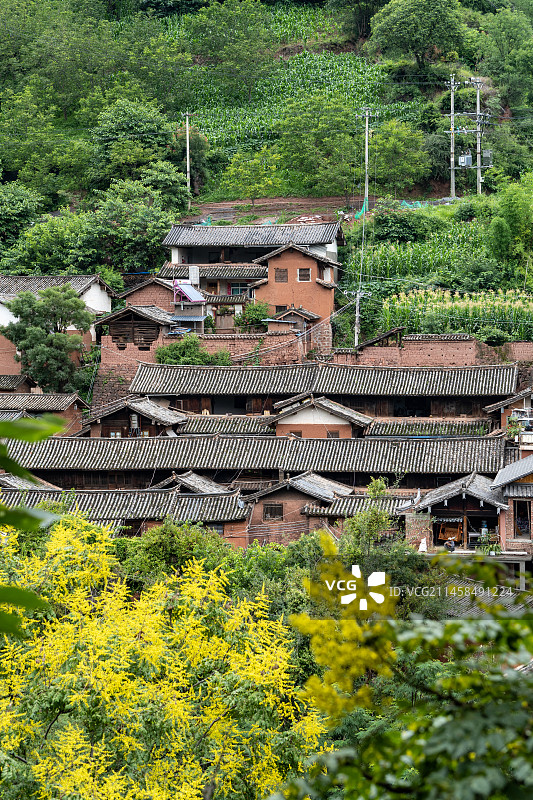 云南大理云龙县诺邓古村风景全貌图片素材