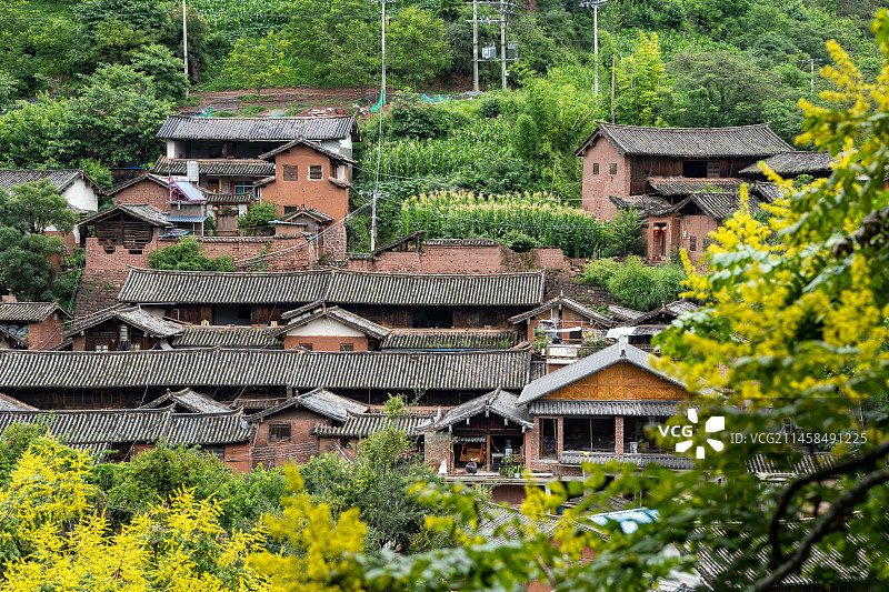 云南大理云龙县诺邓古村风景全貌图片素材