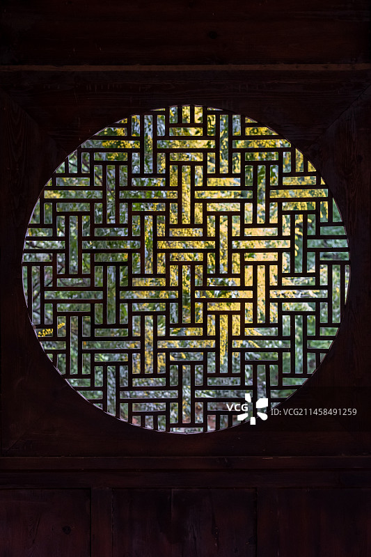 云南大理云龙县诺邓古村木雕窗子图片素材