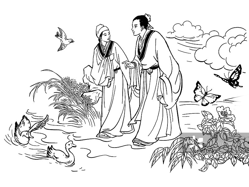 古代书生 梁山伯图片素材