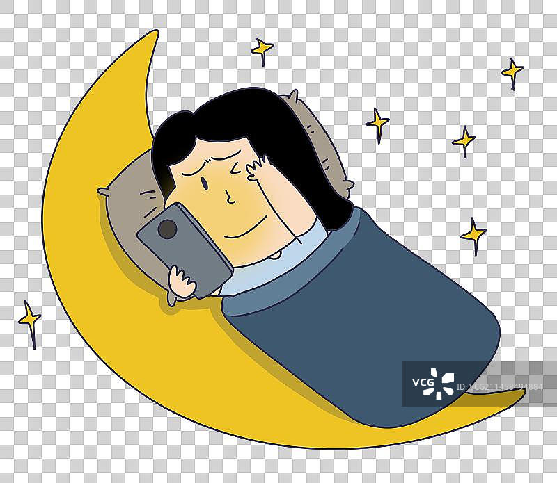 元素：夜晚玩手机伤眼睛图片素材