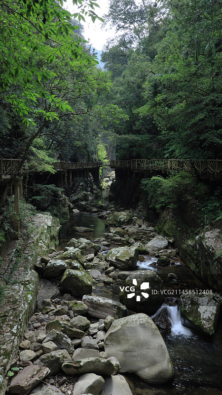 十月秋天的福建云顶瀑布景区内桥景区图片素材