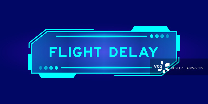 具有航班延误字样的未来感HUD banner图片素材