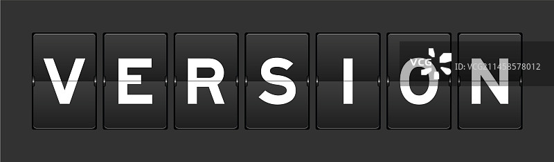 黑色翻页板显示“版本”字样图片素材