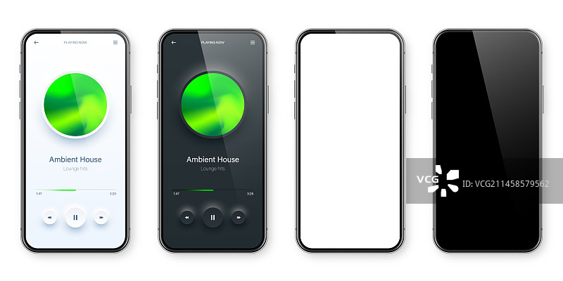 在线音频播放器用户界面智能手机App图片素材