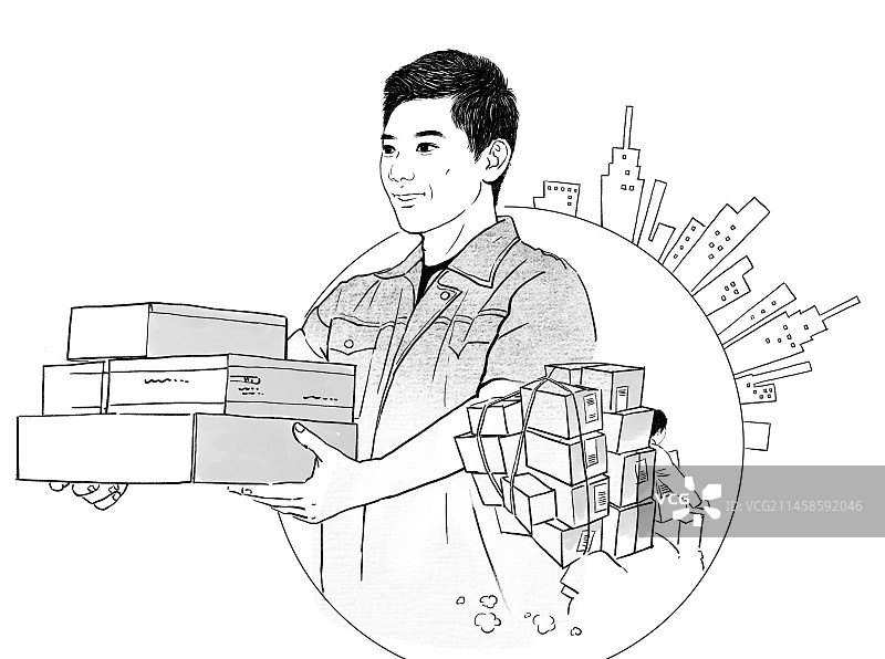 快递  送快递 男人图片素材