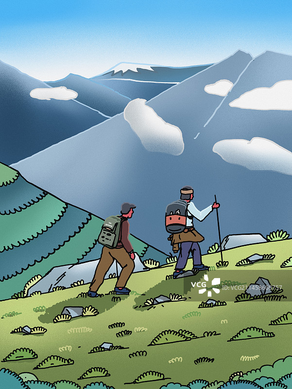 爬山踏青图片素材