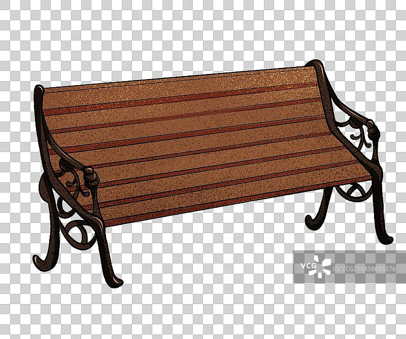 扁平噪点风公园长凳图片素材