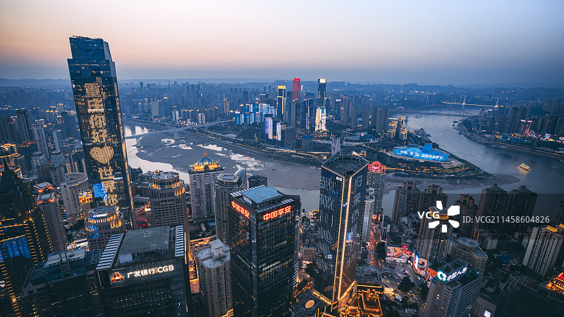 渝中区高视角夜景图片素材