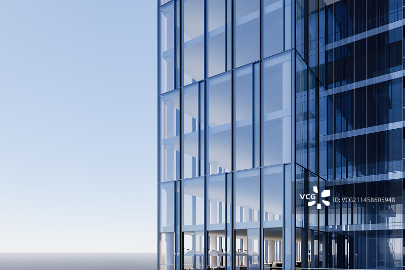 现代城市商务区写字楼建筑外部特写图片素材