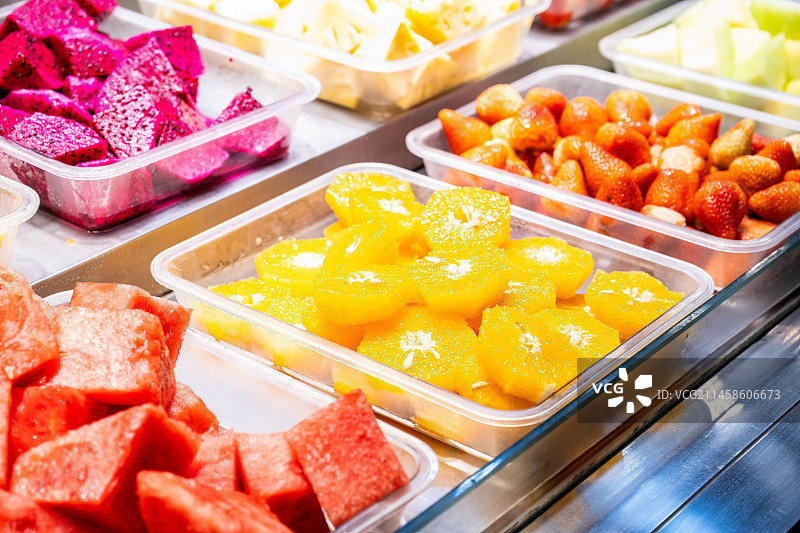 夜市水果捞摊位图片素材