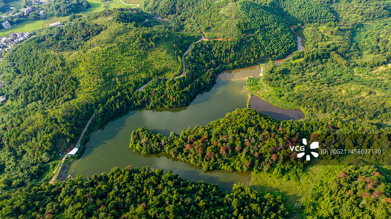 怀集县连麦镇乡村风光航拍图片素材