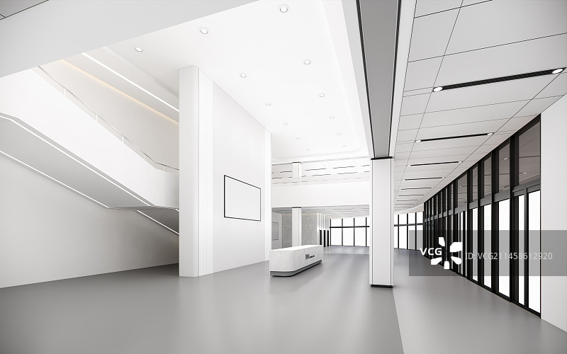 现代写字楼办公大堂前台图片素材