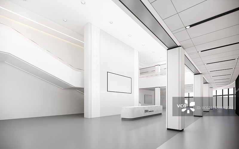 现代写字楼办公大堂前台图片素材