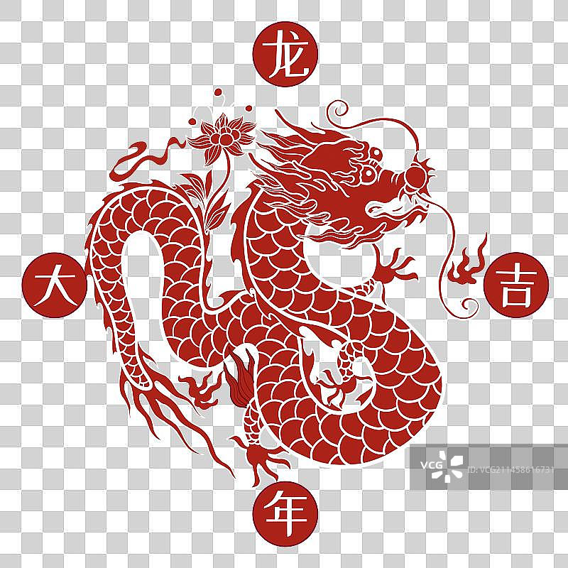 2024龙年祥龙装饰图案图片素材