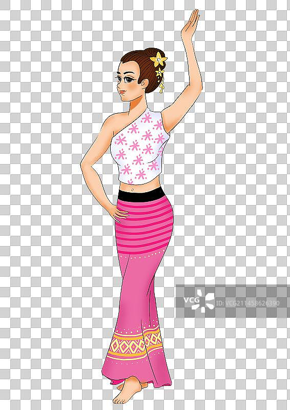 56个民族-傣族人物元素图片素材