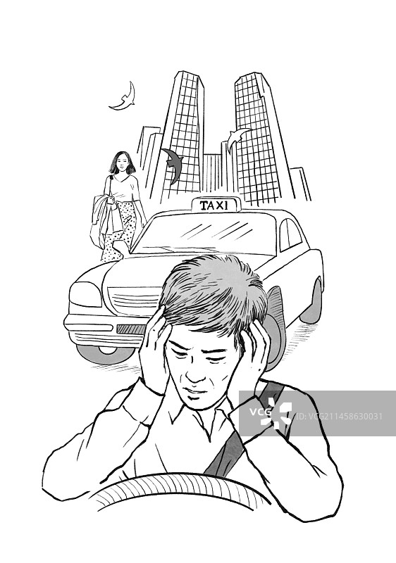 出租车司机 烦恼 城市图片素材